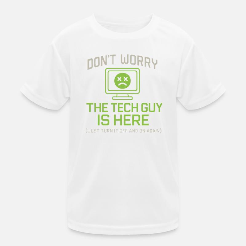 Don't worry, the Tech Guy is here - Kids Functional T-Shirt - white