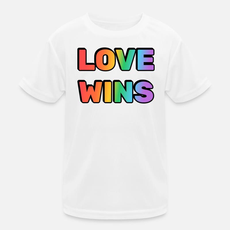 L’amour gagne Rainbow Gradient Texte LGBT T-shirt sport Enfant