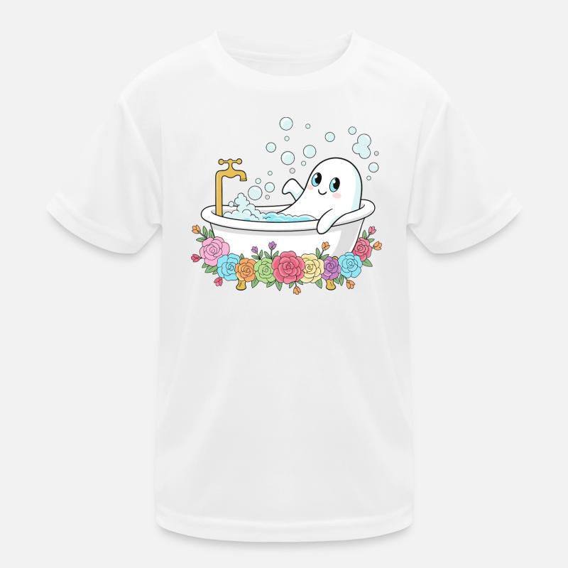 Lustiger Geist im Blütenbad Kinder Funktions-T-Shirt