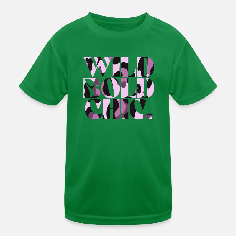 Wild Bold Chic Camo Typografie Kinder Funktions-T-Shirt