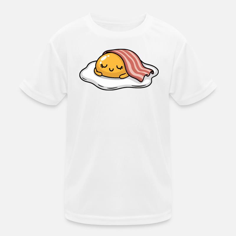 Sleeping Egg with Bacon Cartoon Kids Functional T-Shirt