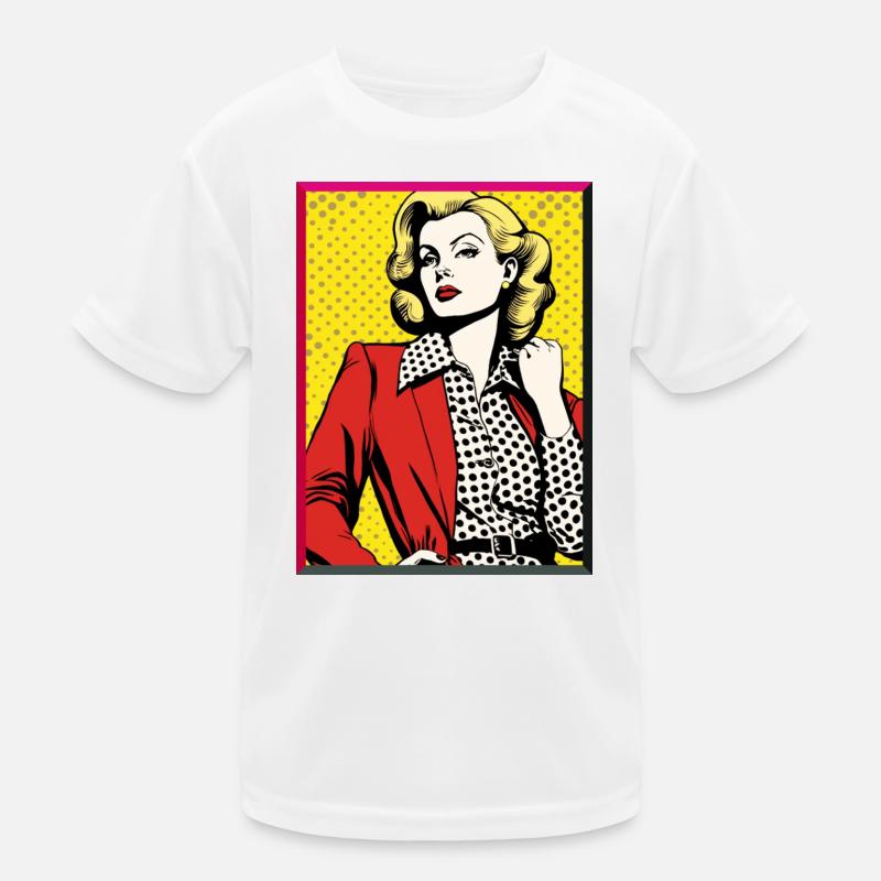 Pop Art Dame Roter Blazer gepunktete Bluse Mode Kinder Funktions-T-Shirt
