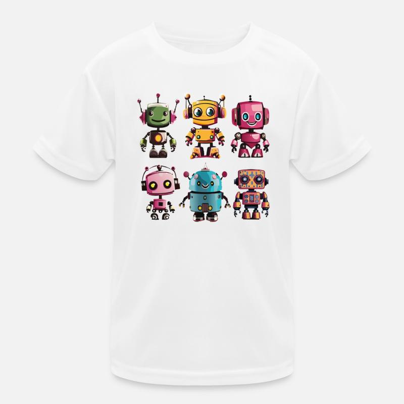 Colorful robot friends Kids Functional T-Shirt