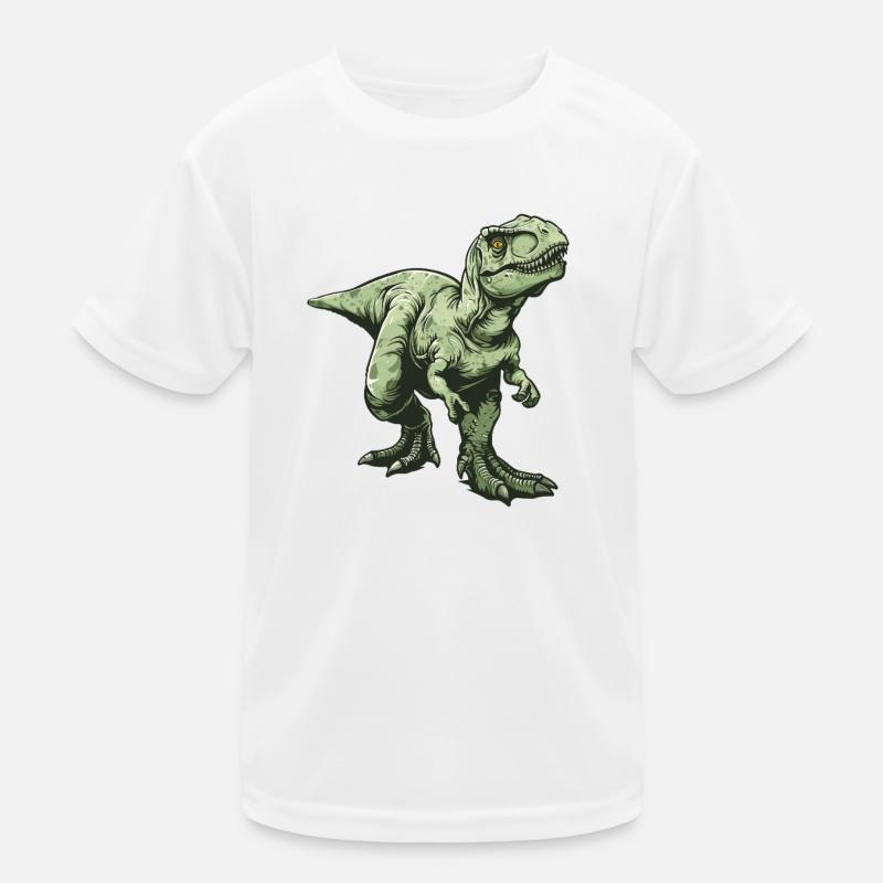Grüner Dino T Rex Comic Stil Kinder Funktions-T-Shirt