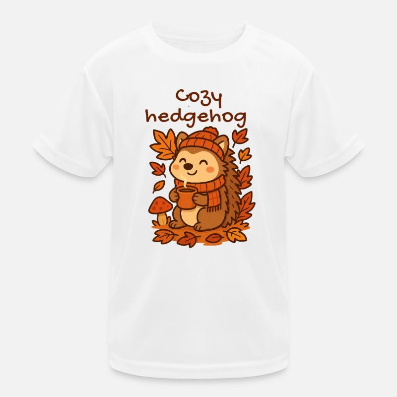 Kuscheliger Herbstigel mit Tee cozy Kinder Funktions-T-Shirt