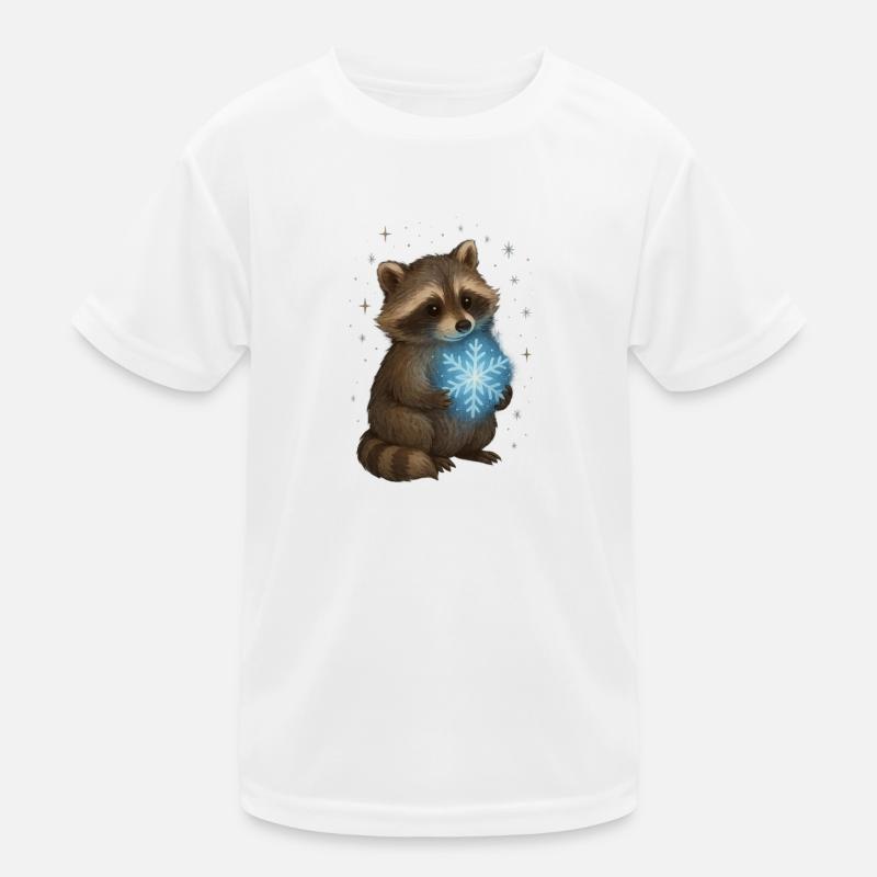 Magic raccoon with snowflake Kids Functional T-Shirt