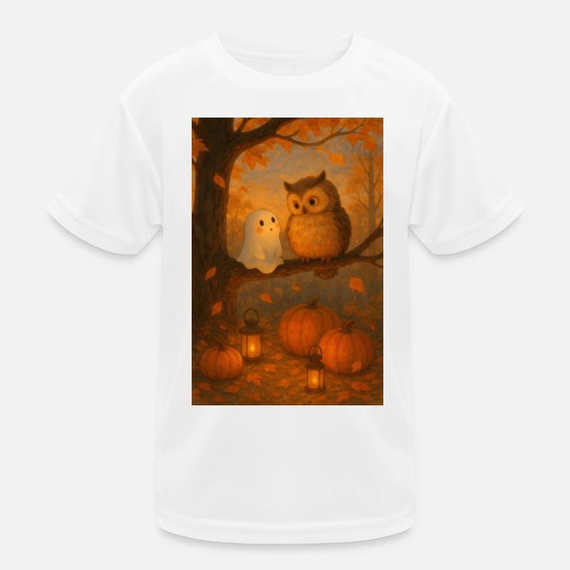Gespenst mit süßer Eule Kinder Funktions-T-Shirt