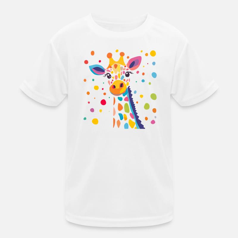 Königliche Giraffe Farbkonfetti Kinder Funktions-T-Shirt