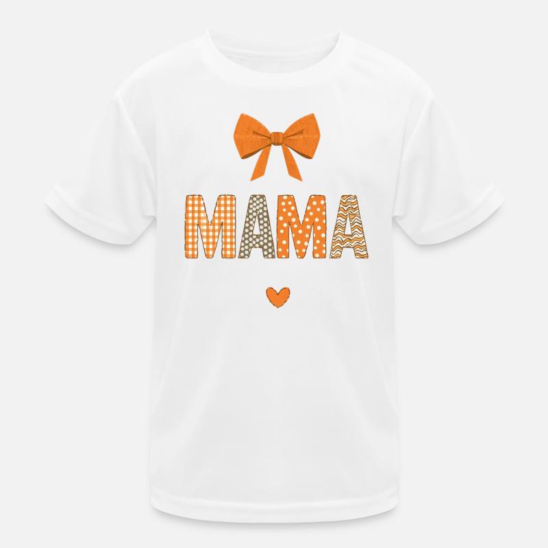 Orange Mom Patchwork Muster Kinder Funktions-T-Shirt