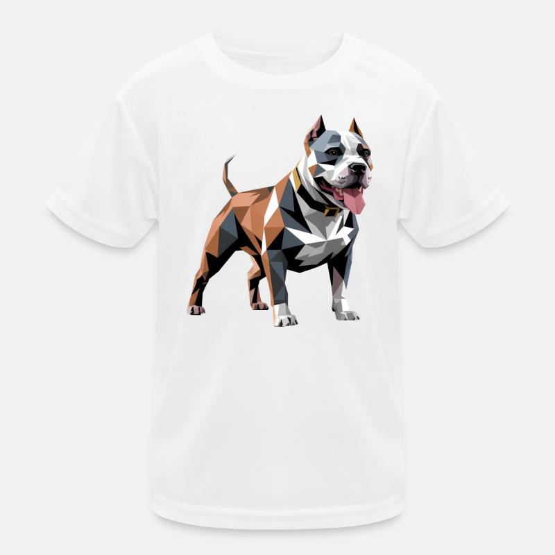 Bulldog - Cooles Low Poly Logo Kinder Funktions-T-Shirt