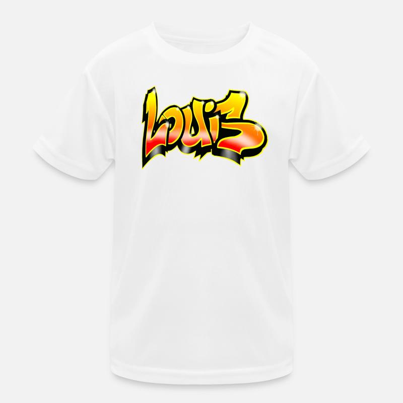Louis Graffiti Yellow Red Kids Functional T-Shirt