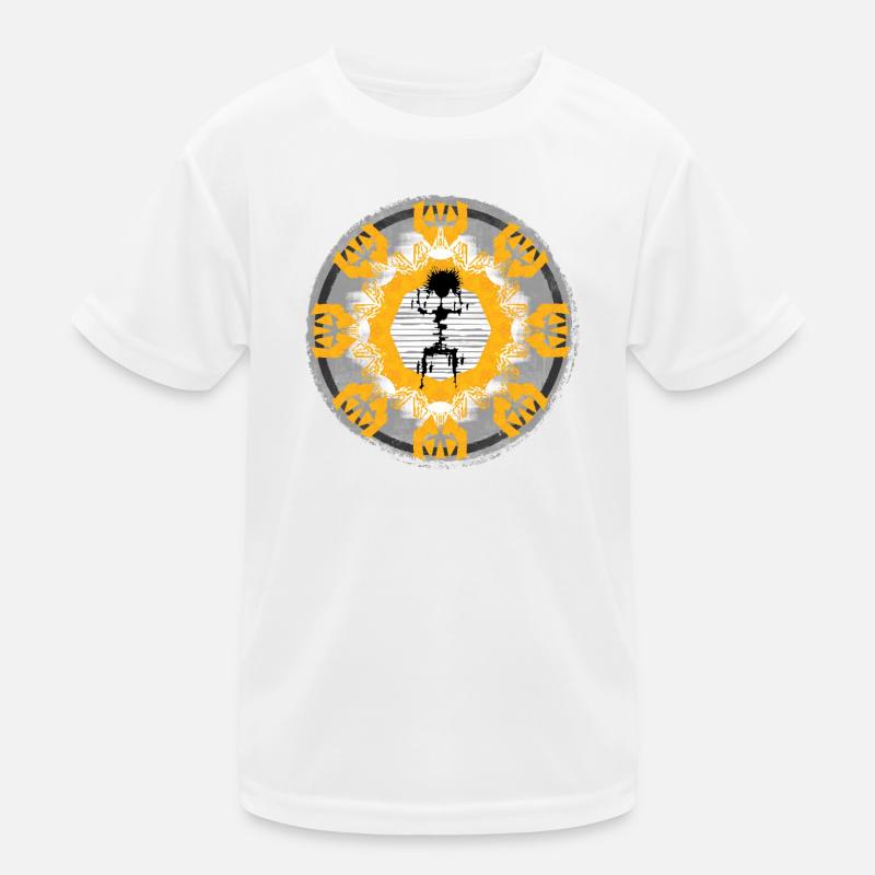 Sun Circle Mandala Contrast Kids Functional T-Shirt