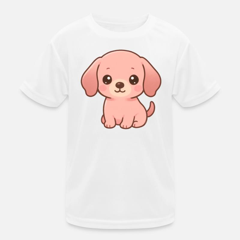 Chiot Teckel rose mignon cartoon kawaii  T-shirt sport Enfant
