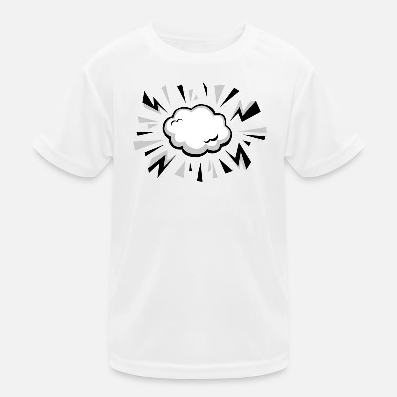 Comic Wolke mit Blitzen Kinder Funktions-T-Shirt