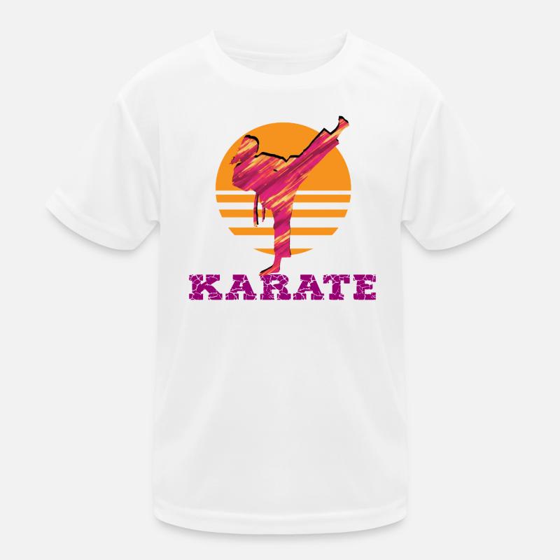 Karaté Coucher de soleil Silhouette T-shirt sport Enfant