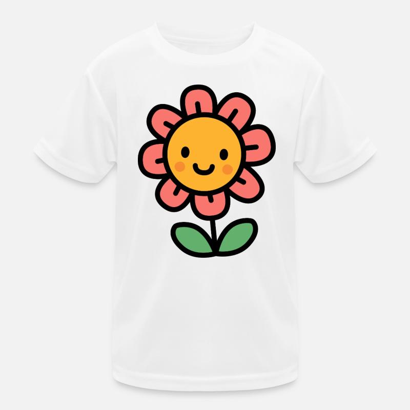 Kawaii flower with large bloom Kids Functional T-Shirt