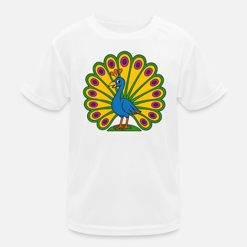 Lebendiger Pfauenfächer Kinder Funktions-T-Shirt