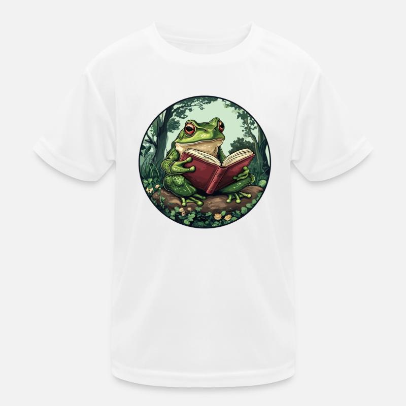 Frosch im Wald liest Buch Kinder Funktions-T-Shirt