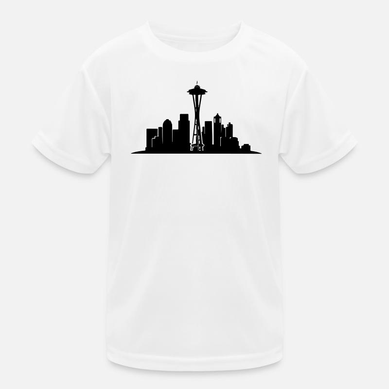 Seattle Skyline Silhouette Kinder Funktions-T-Shirt