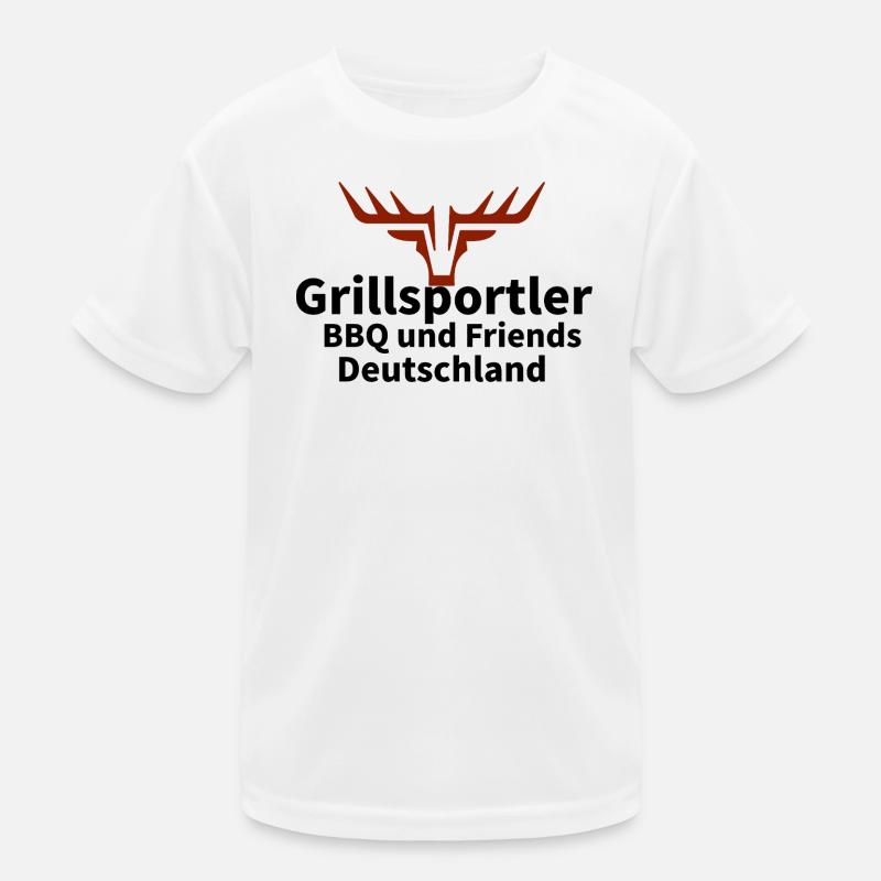 Deer Head Silhouette Rust Kids Functional T-Shirt