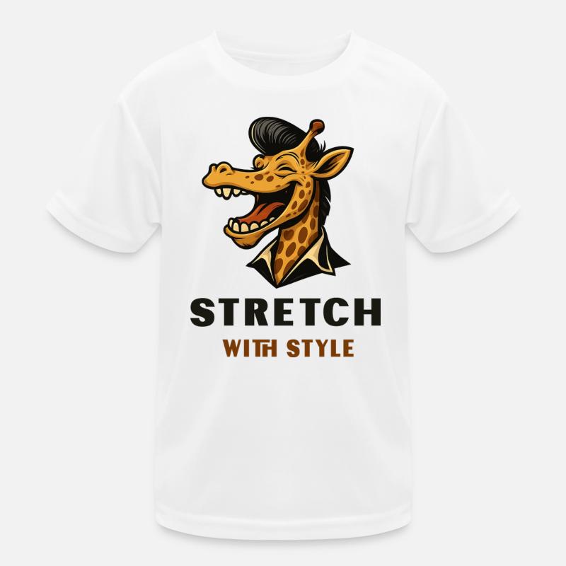 Stretch with Style – Coole Giraffe Kinder Funktions-T-Shirt