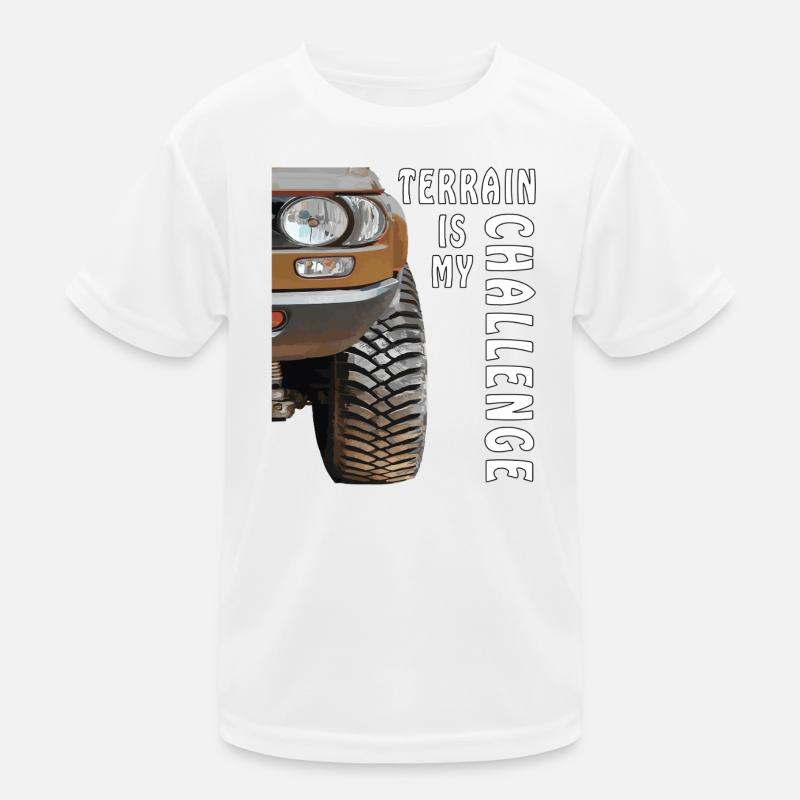 AUTO TERRAIN IS MY CHALLENGE Kinder Funktions-T-Shirt