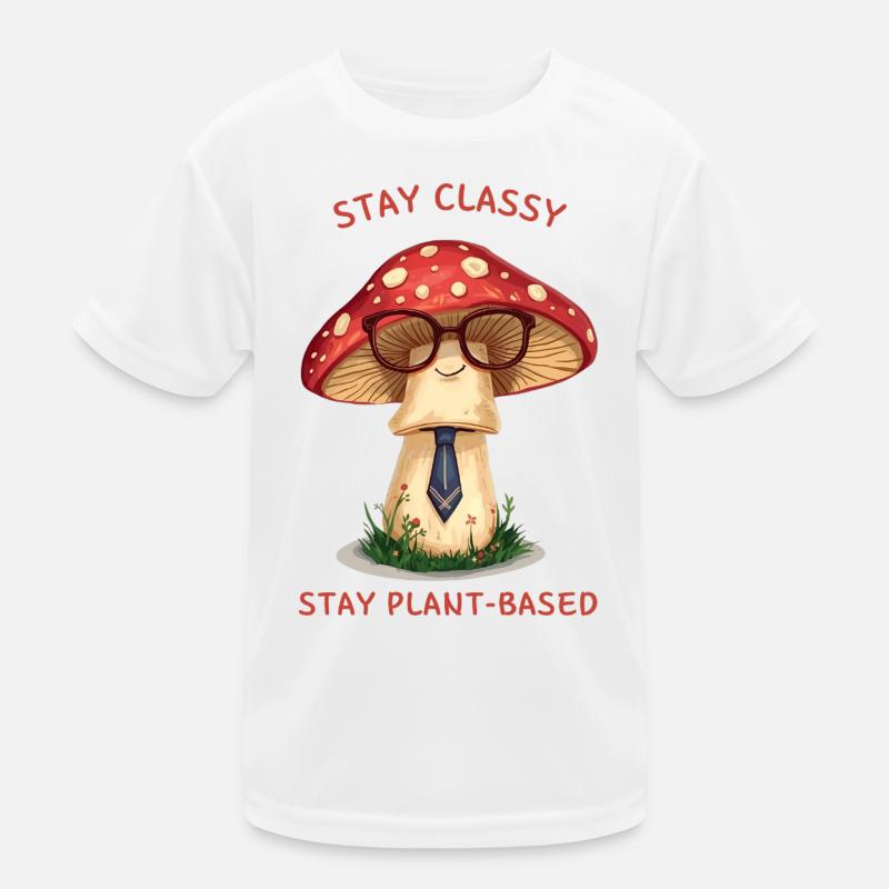 Stay Classy – Nostalgic Mushroom Design Kids Functional T-Shirt