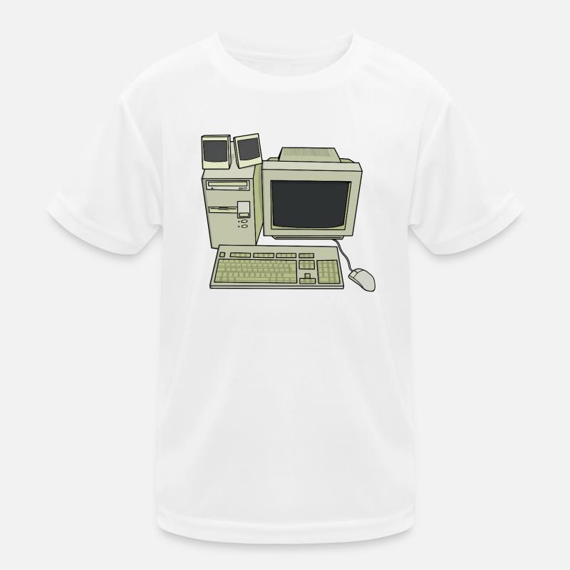 Retro Computer Desk Setup Kids Functional T-Shirt