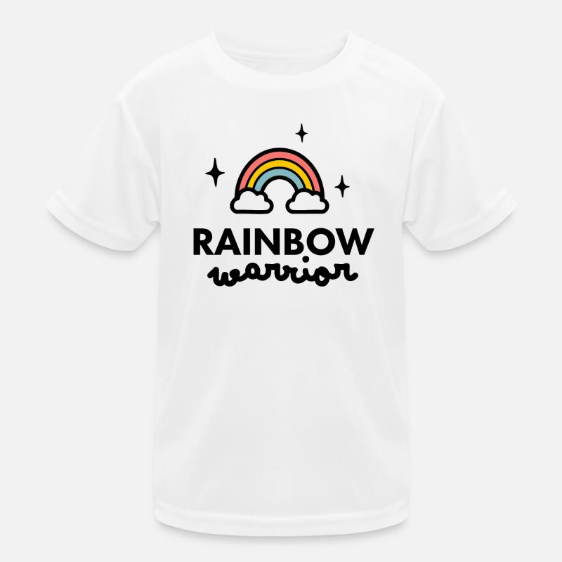 Regenbogen-Krieger-Logo Kinder Funktions-T-Shirt