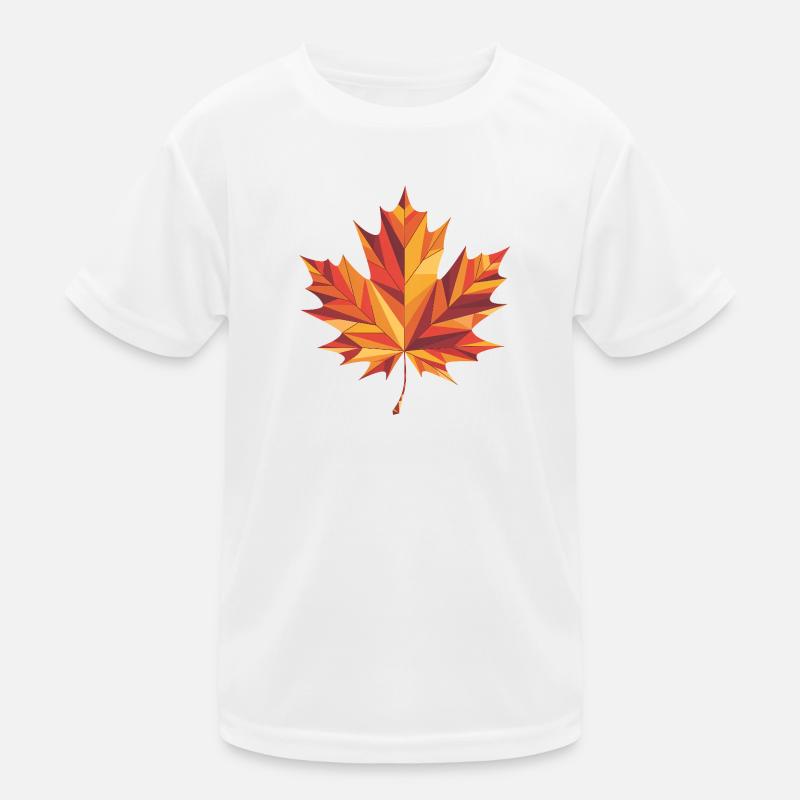 Herbstblatt - Cooles Low-Poly-Logo Kinder Funktions-T-Shirt