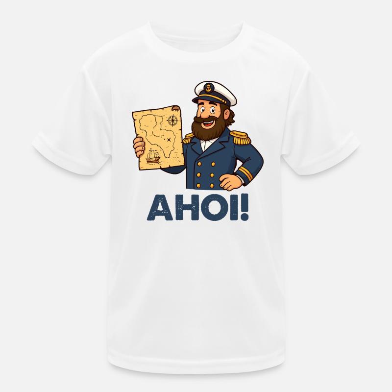 Captain with map Ahoy Kids Functional T-Shirt
