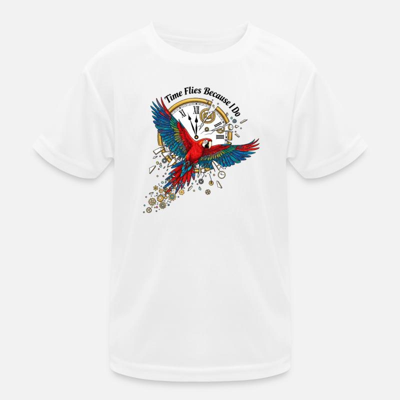 Zeitparrot im Steampunk-Stil Kinder Funktions-T-Shirt