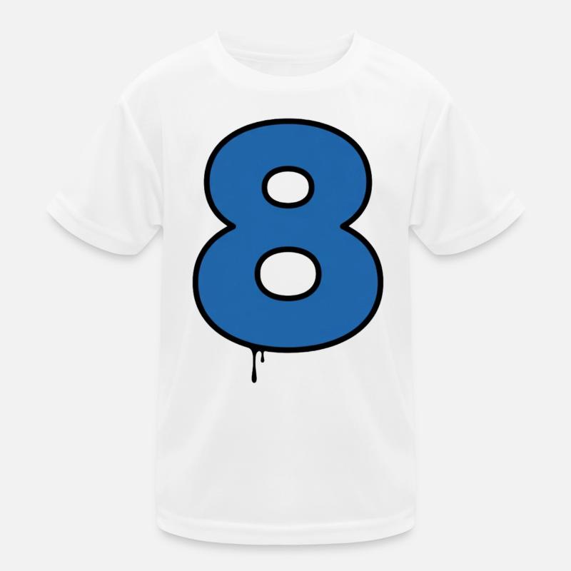 Dripping Blue Eight Design Kids Functional T-Shirt