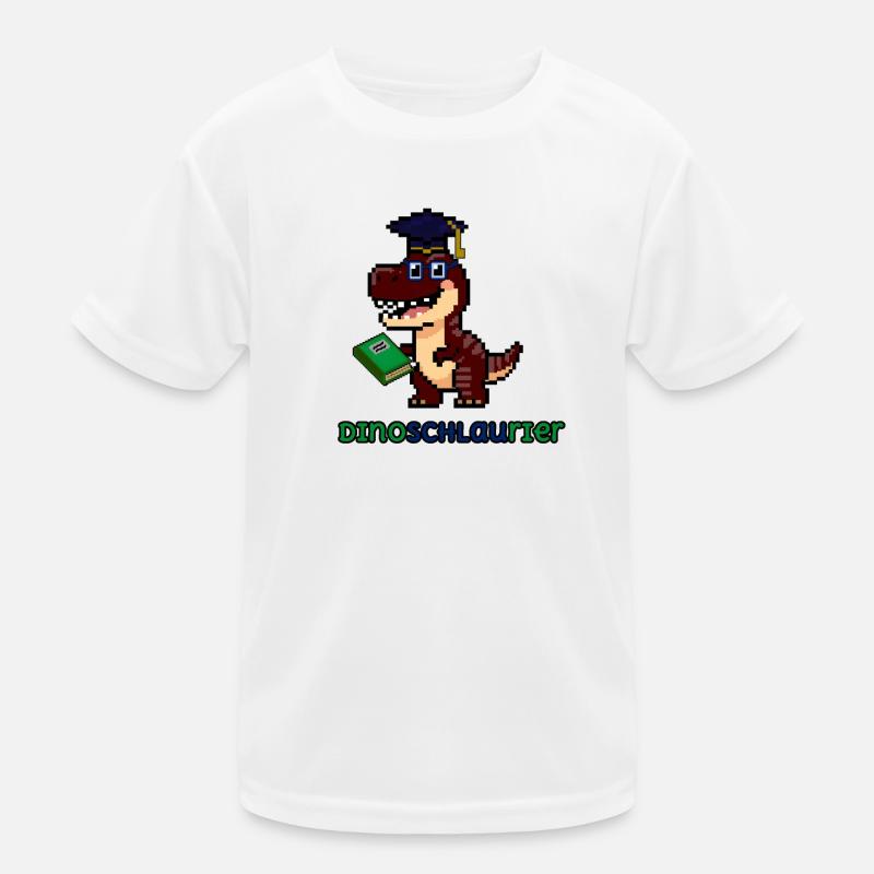DinoSCHLAUrier - Pixel Art Dinosaurier mit Buch 🦖 Kinder Funktions-T-Shirt