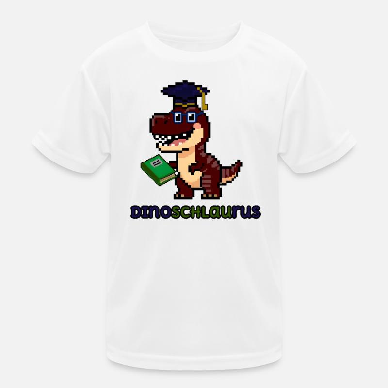 DinoSCHLAUrus - Pixel Art Dinosaurier mit Buch 🦖 Kinder Funktions-T-Shirt