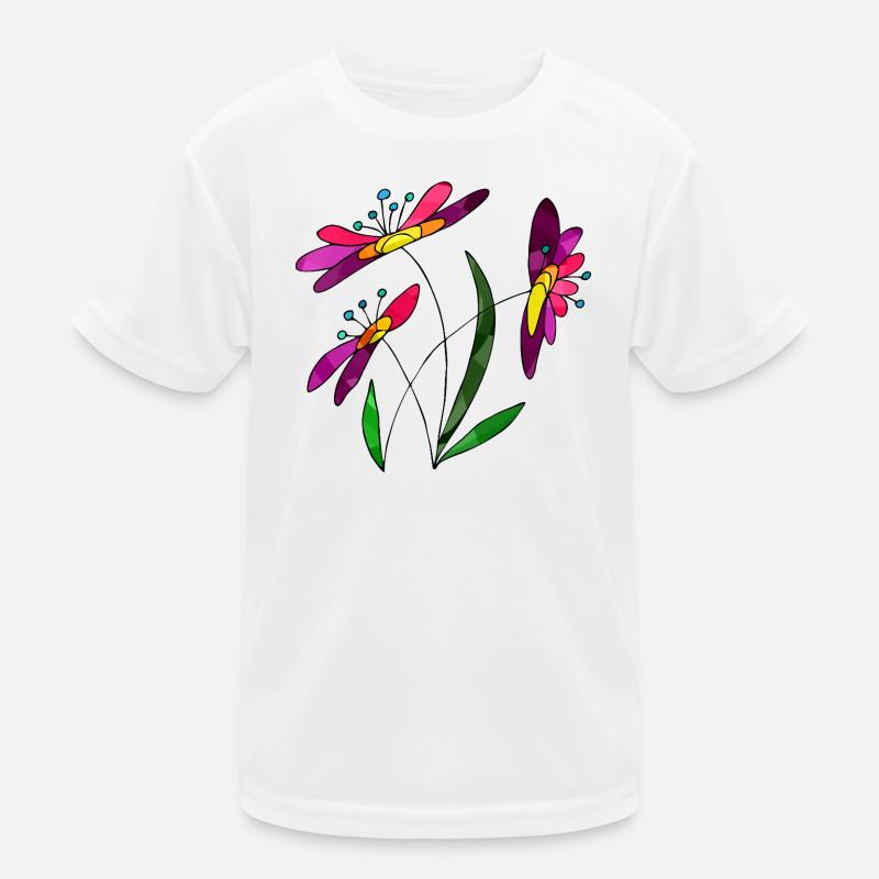 Blumen Kinder Funktions-T-Shirt