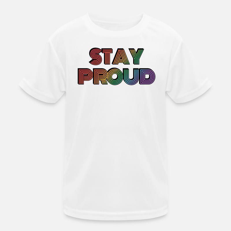 Stay Proud Rainbow Retro-Typ Kinder Funktions-T-Shirt
