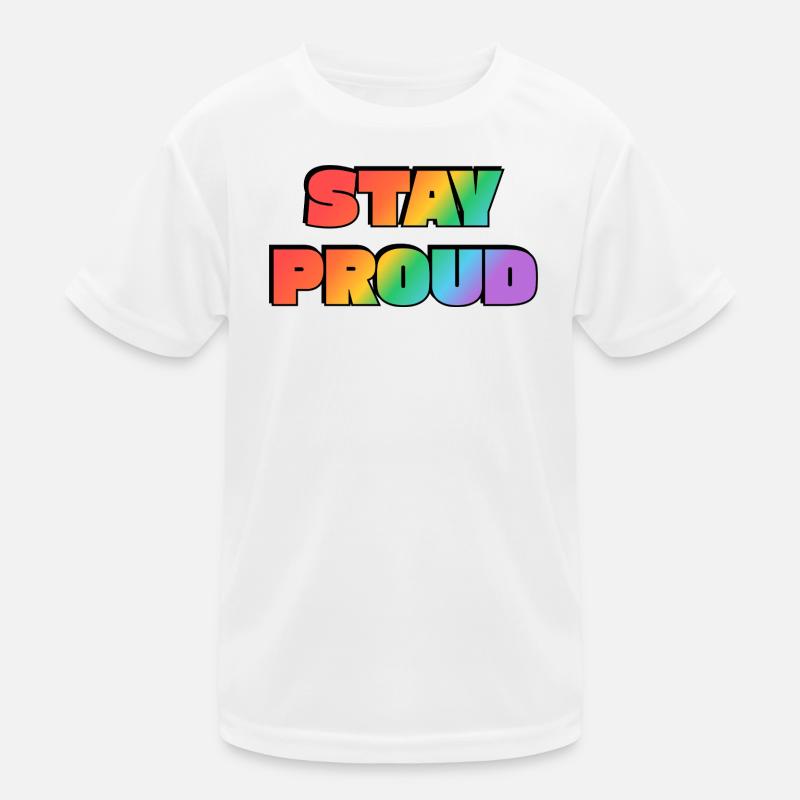 Stay Proud Rainbow Gradient Kids Functional T-Shirt