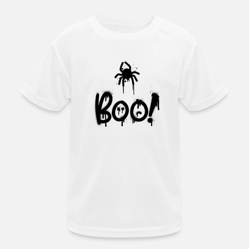 Black composition with spider painted with sprey - Kids Functional T-Shirt - white