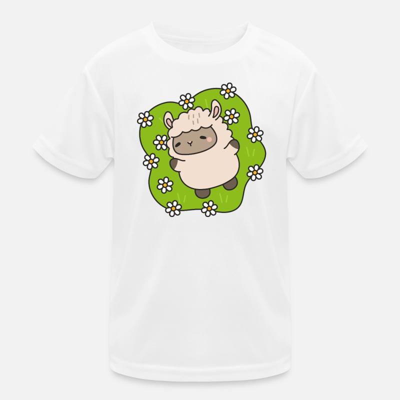 Blühendes Lamm, das zwischen Gänseblümchen tanzt Kinder Funktions-T-Shirt