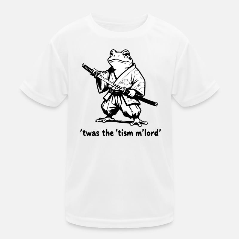 Samurai-Frosch im schwarz-weißen Kimono Kinder Funktions-T-Shirt