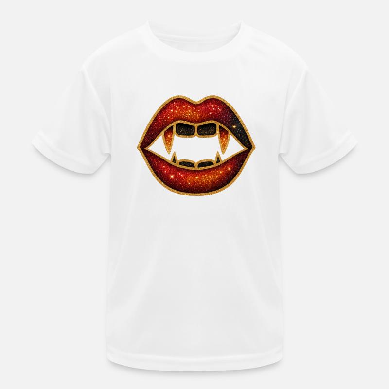Halloween Nosferatu Dracula Lips Vamp Teeth Kids Functional T-Shirt