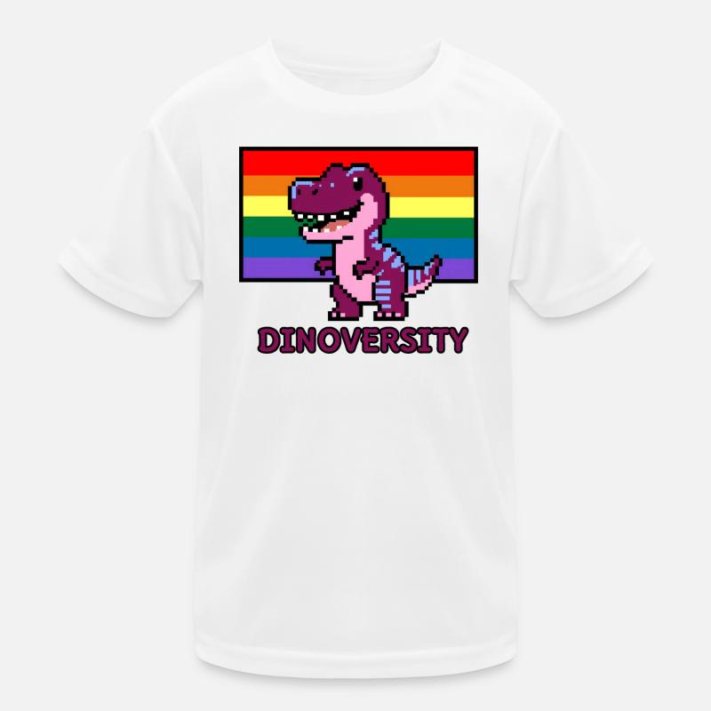 DinoVERSITY - Pixel Art Dinosaur Pride! 🌈🦖 Kids Functional T-Shirt