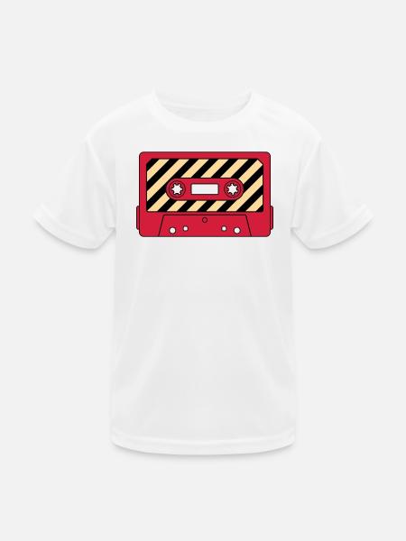Cassette Retro Mixtape – Music Cult Motif - Kids Functional T-Shirt - white - Front
