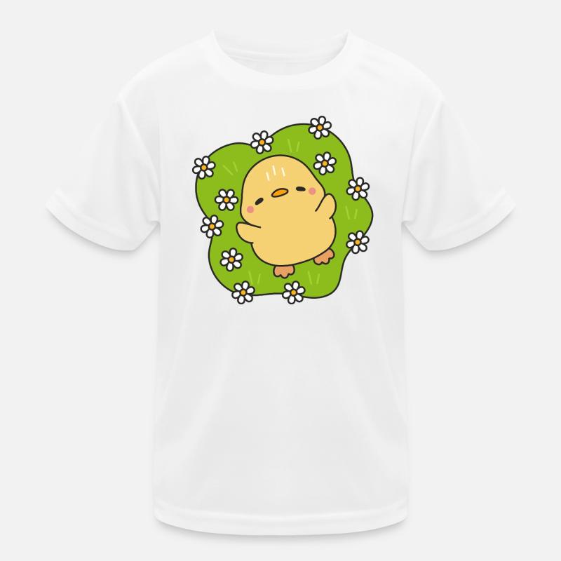 Friedliches Küken inmitten von Gänseblümchen Kinder Funktions-T-Shirt