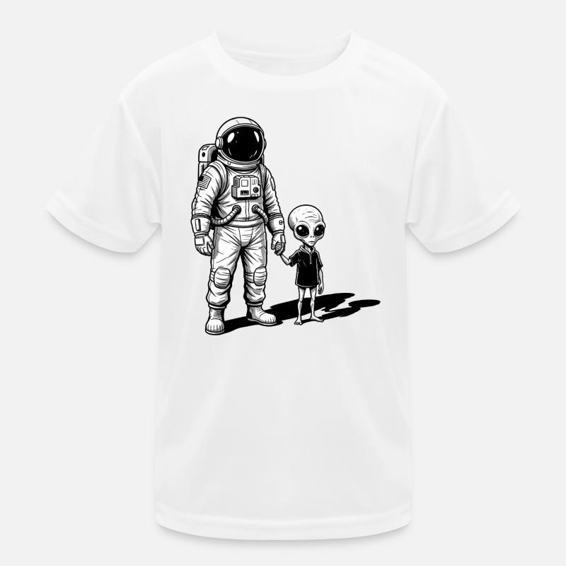 Astronaute et extraterrestre main dans la main T-shirt sport Enfant