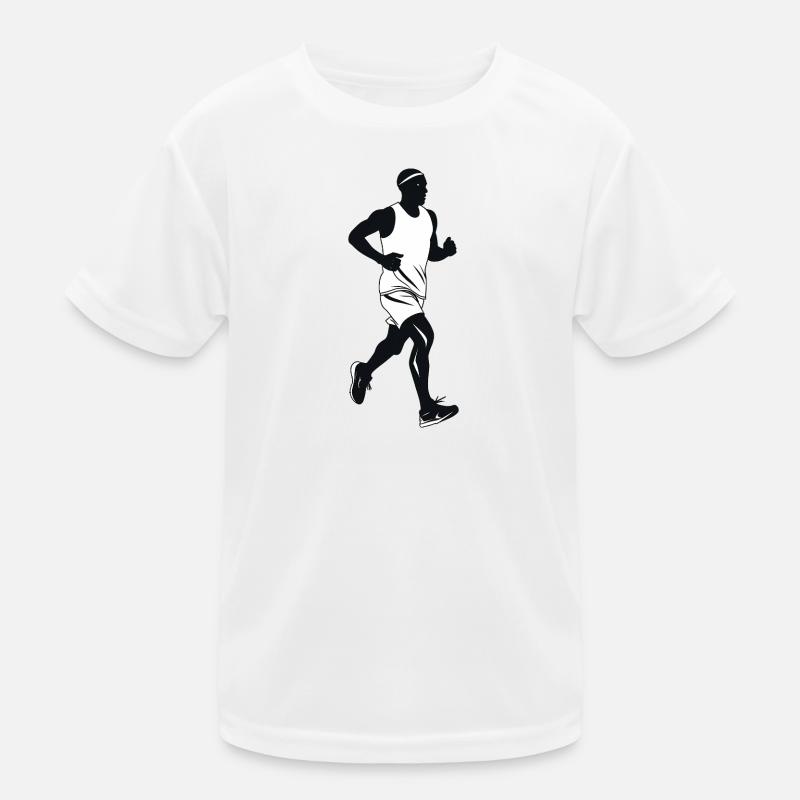 Runner - Cool Silhouette Logo Kids Functional T-Shirt