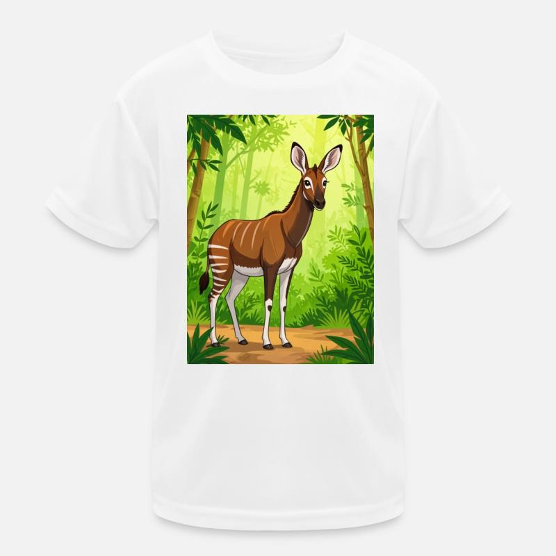 The mysterious rainforest creature with zebra  Kinder Funktions-T-Shirt