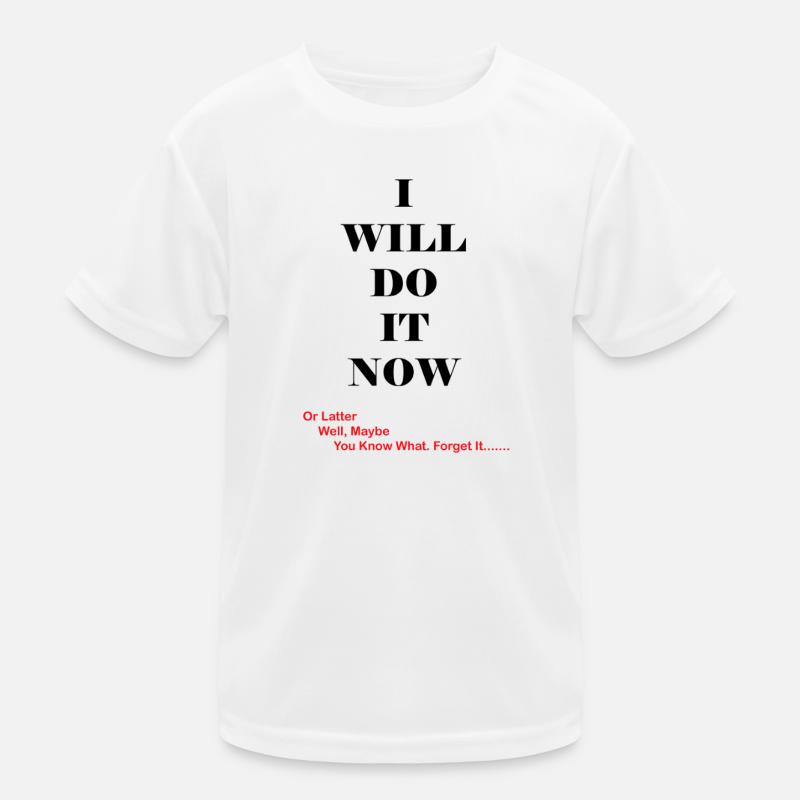 Red Quip Typography on Black Tee Kids Functional T-Shirt