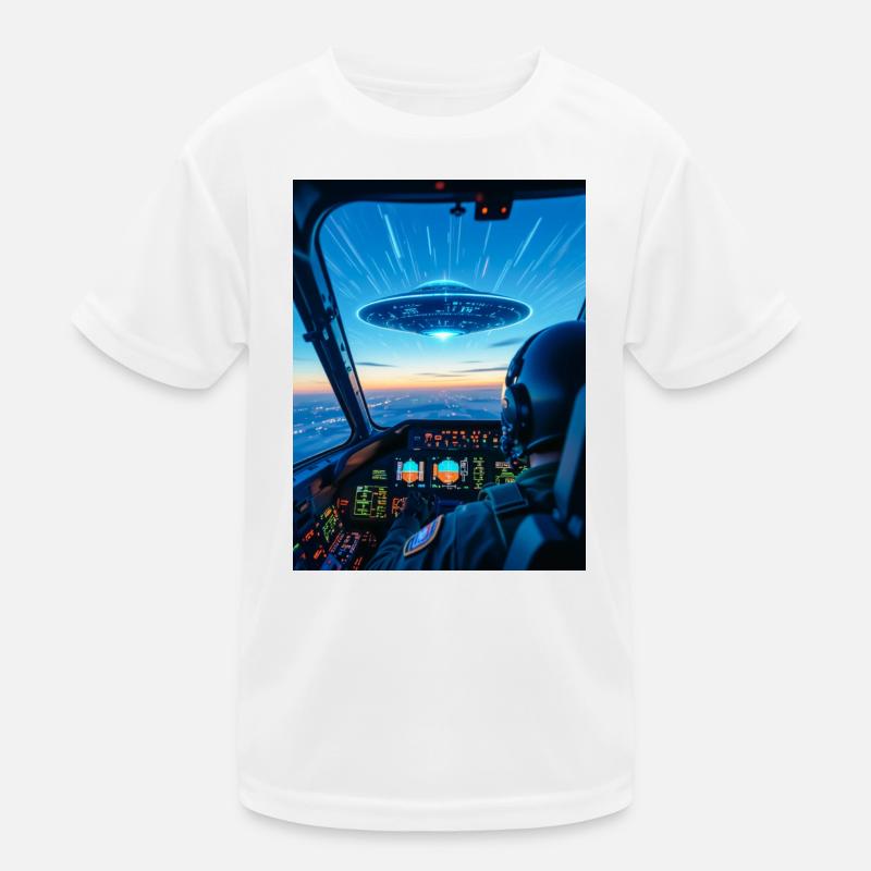 UFO Cockpit – Blick ins Unbekannte Kinder Funktions-T-Shirt
